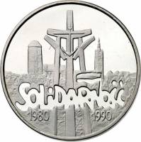 () Монета Польша 1990 год 100000  ""   Биметалл (Серебро - Ниобиум)  UNC